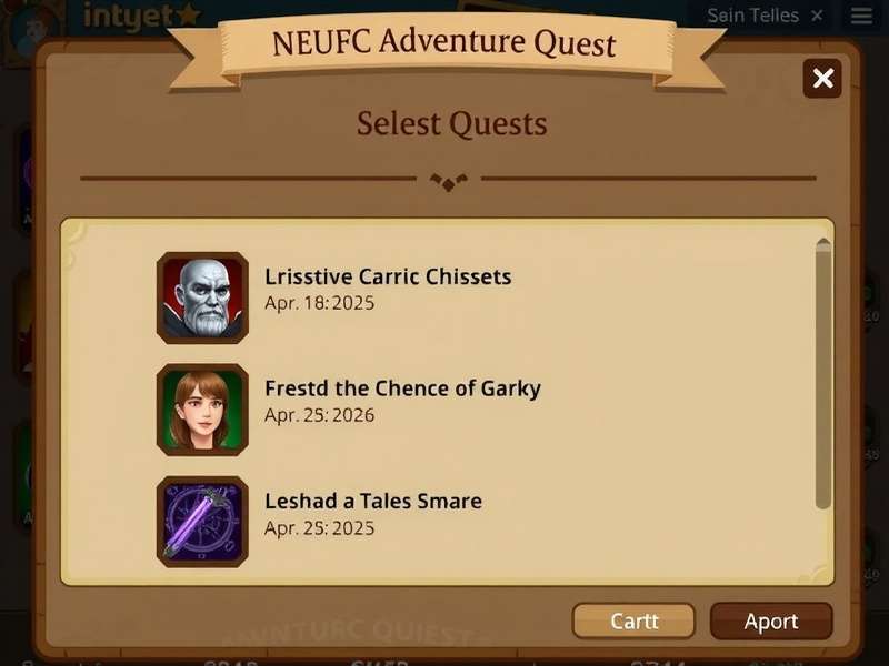 Choose your path in NEUFC Adventure Quest NEUFC Adventure Quest quest selection screen